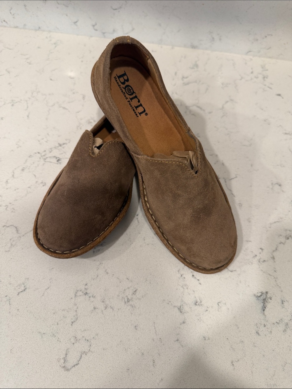 Born Women’s Suede Slip-On Loafers in Brown
